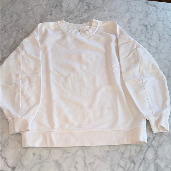 lululemon athletica Tops - Lululemon Athletica White Crewneck Sweater